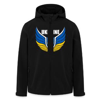 Logo de l’Ukraine - Veste softshell homme en polyester recyclé Stanley/Stella - noir - Devant - AI Model Male 185 light (185cm)