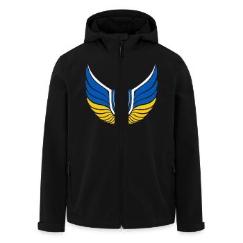 Logo de l’Ukraine - Veste softshell homme en polyester recyclé Stanley/Stella - noir - Devant - AI Model Male 185 light (185cm)