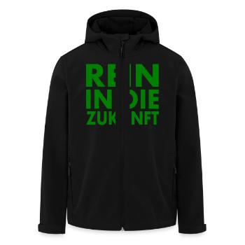 Rein in die zukunft - Recycelte Männer Softshell-Jacke von Stanley/Stella - Schwarz - Vorne - AI Model Male 185 light (185cm)