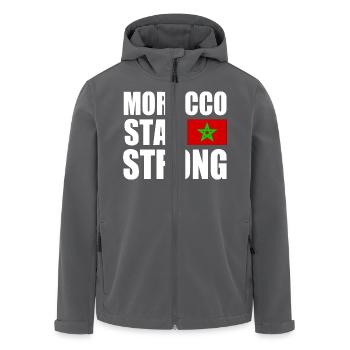 Morocco stay strong - Veste softshell homme en polyester recyclé Stanley/Stella - noir - Devant - AI Model Male 185 light (185cm)