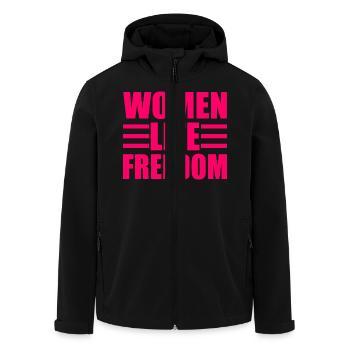 Women life freedom - Recycelte Männer Softshell-Jacke von Stanley/Stella - Schwarz - Vorne - AI Model Male 185 light (185cm)