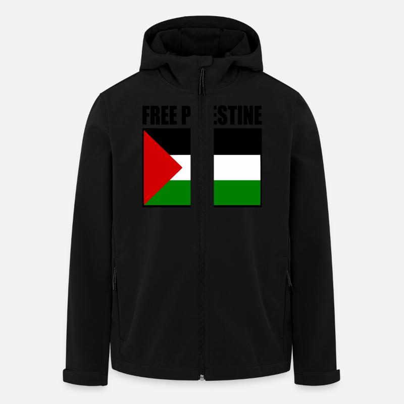 Free palestine - Stanley/Stella herre softshelljakke i genanvendt polyester - sort