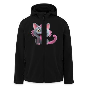 Chat monstre effrayant et mignon - Veste softshell homme en polyester recyclé Stanley/Stella - noir - Devant - AI Model Male 185 light (185cm)