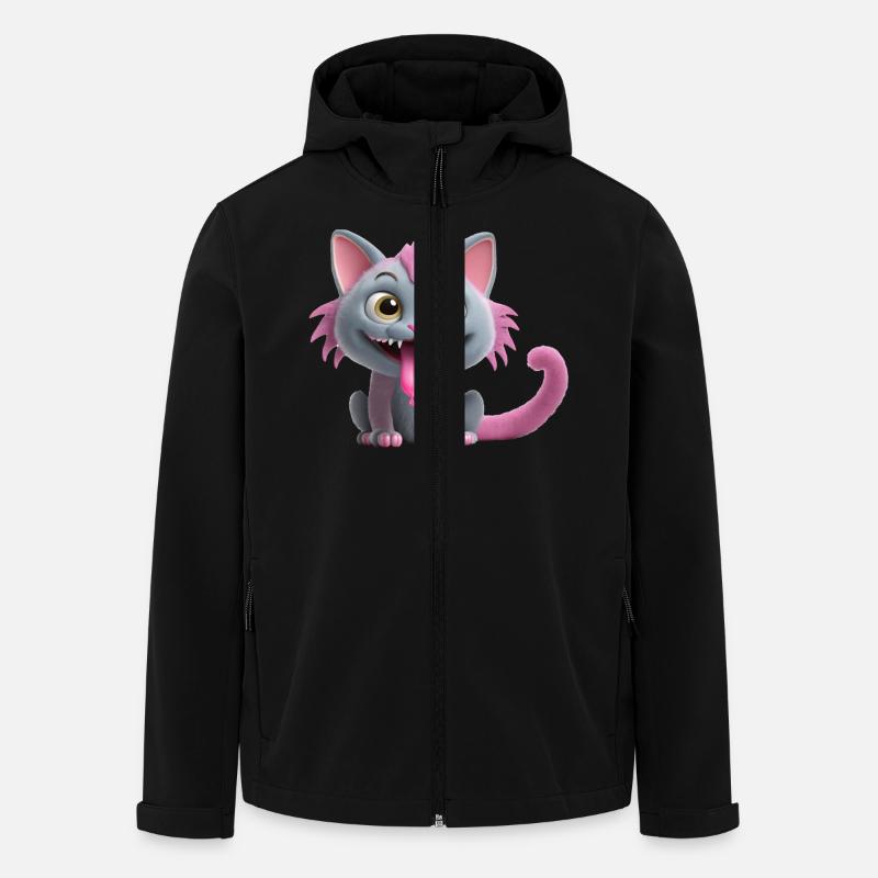 Chat monstre effrayant et mignon - Veste softshell homme en polyester recyclé Stanley/Stella - noir