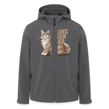Maine Coon Papa Chat Chaton Père - Veste softshell homme en polyester recyclé Stanley/Stella - noir - Devant - AI Model Male 185 light (185cm)