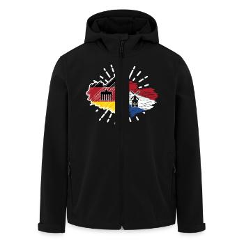 Deutschland Niederlande Herzen Fußball Länderspiel - Recycelte Männer Softshell-Jacke von Stanley/Stella - Schwarz - Vorne - AI Model Male 185 light (185cm)