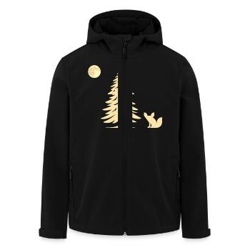 Fuchs im Wald - Geschenkidee - Recycelte Männer Softshell-Jacke von Stanley/Stella - Schwarz - Vorne - AI Model Male 185 light (185cm)
