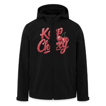 Keep It Cherry Cherries for a Cherry Fan - Men’s Recycled Softshell Jacket by Stanley/Stella - black - Front - AI Model Male 185 light (185cm)
