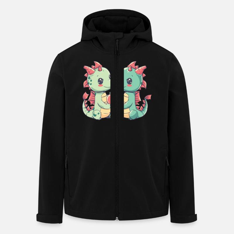 Dragon Couple Amour Saint-Valentin - Veste softshell homme en polyester recyclé Stanley/Stella - noir