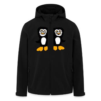 Penguins Team 2 Friends Tired Confused Holding Hands - Men’s Recycled Softshell Jacket by Stanley/Stella - black - Front - AI Model Male 185 light (185cm)