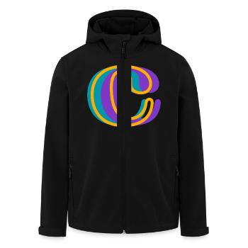 Letter c multicoloured - original gift idea - Men’s Recycled Softshell Jacket by Stanley/Stella - black - Front - AI Model Male 185 light (185cm)