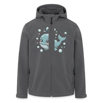 Niedlicher Wal für ein Kind - Recycelte Männer Softshell-Jacke von Stanley/Stella - Schwarz - Vorne - AI Model Male 185 light (185cm)