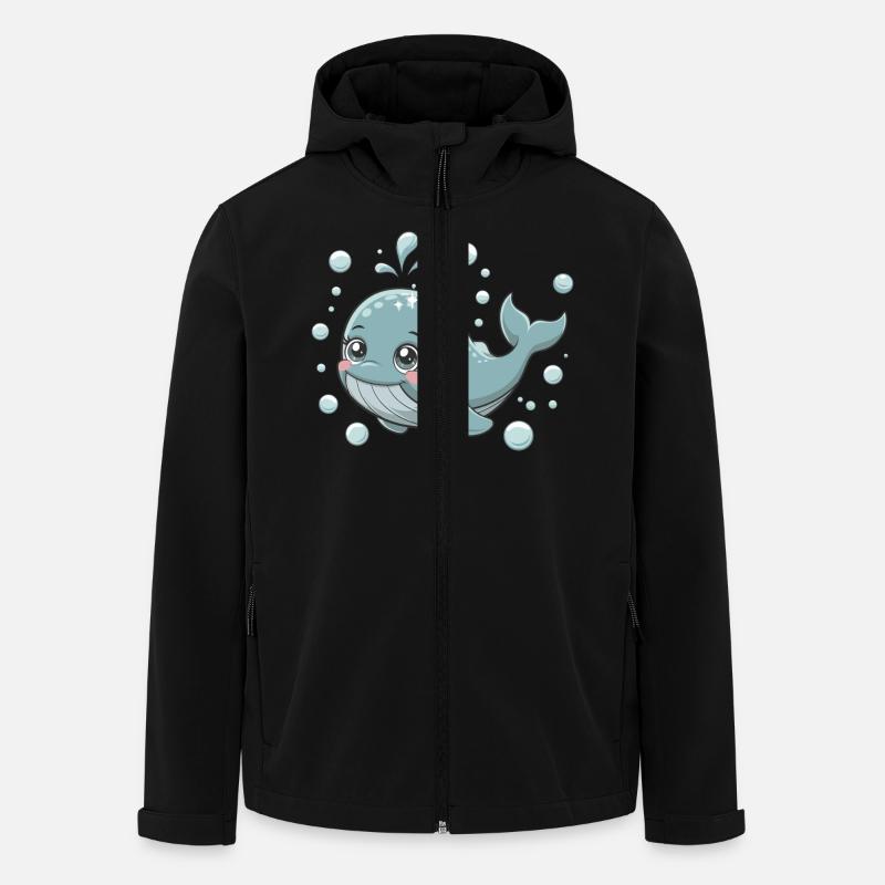 Niedlicher Wal für ein Kind - Recycelte Männer Softshell-Jacke von Stanley/Stella - Schwarz