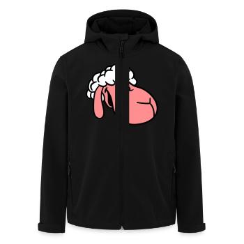 Sheep Face Head Cute Cute Lamb Cool Comic - Men’s Recycled Softshell Jacket by Stanley/Stella - black - Front - AI Model Male 185 light (185cm)