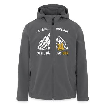 Je länger die Wanderung desto kälter das Bier - Recycelte Männer Softshell-Jacke von Stanley/Stella - Schwarz - Vorne - AI Model Male 185 light (185cm)