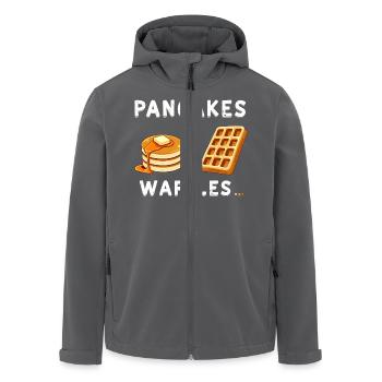 Pfannkuchen über Waffeln - Recycelte Männer Softshell-Jacke von Stanley/Stella - Schwarz - Vorne - AI Model Male 185 light (185cm)