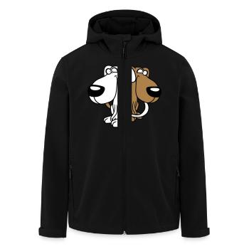 2 Hund Freunde Team Verrückt Lustig Crew Brüder - Recycelte Männer Softshell-Jacke von Stanley/Stella - Schwarz - Vorne - AI Model Male 185 light (185cm)