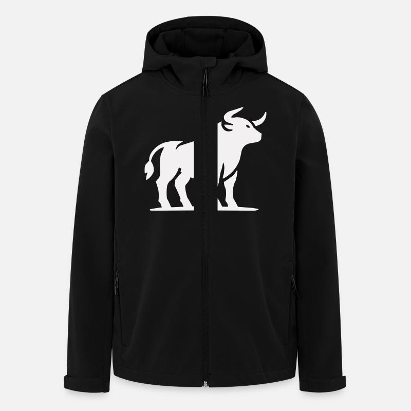 Animal taureau - Veste softshell homme en polyester recyclé Stanley/Stella - noir