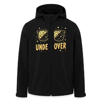 Undercover Speech - Funny Costume with Sun Bril - Men’s Recycled Softshell Jacket by Stanley/Stella - black - Front - AI Model Male 185 light (185cm)
