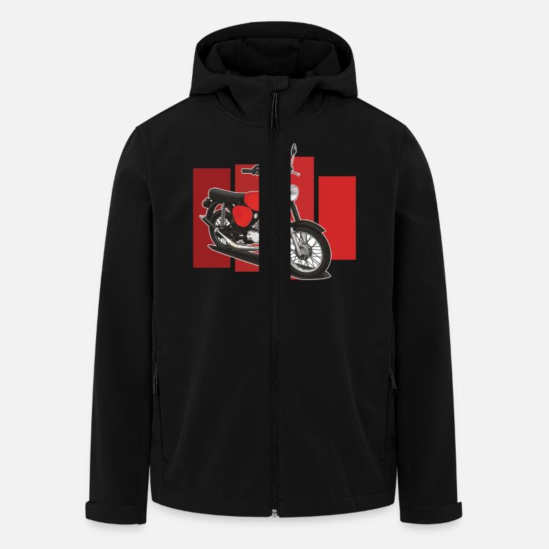 S51 (rot) // Illustration - Recycelte Männer Softshell-Jacke von Stanley/Stella - Schwarz