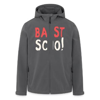 Basst scho rot baige text - Recycelte Männer Softshell-Jacke von Stanley/Stella - Anthrazit - Vorne - AI Model Male 185 light (185cm)
