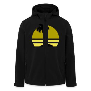 Palm Island - Men’s Recycled Softshell Jacket by Stanley/Stella - black - Front - AI Model Male 185 light (185cm)