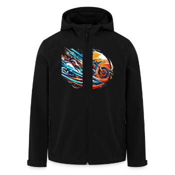 Motorrad Motocross biker bike - Recycelte Männer Softshell-Jacke von Stanley/Stella - Schwarz - Vorne - AI Model Male 185 light (185cm)