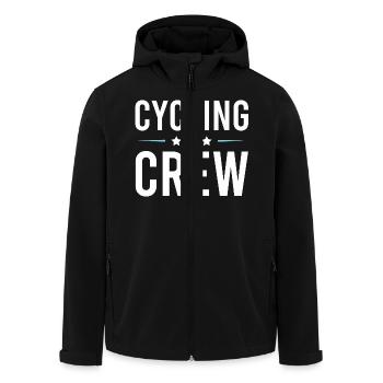 Cycling Crew - Men’s Recycled Softshell Jacket by Stanley/Stella - black - Front - AI Model Male 185 light (185cm)