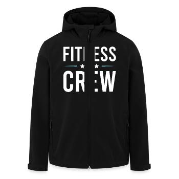 Fitness Crew - Men’s Recycled Softshell Jacket by Stanley/Stella - black - Front - AI Model Male 185 light (185cm)