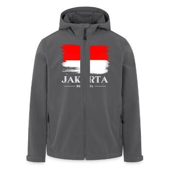 Jakarta Indonesia - Men’s Recycled Softshell Jacket by Stanley/Stella - black - Front - AI Model Male 185 light (185cm)