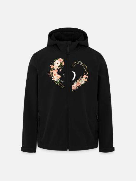 Blumen Goldenes Herz Brief - Recycelte Männer Softshell-Jacke von Stanley/Stella - Schwarz