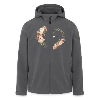 Letter j floral golden heart - Men’s Recycled Softshell Jacket by Stanley/Stella - black - Front - AI Model Male 185 light (185cm)