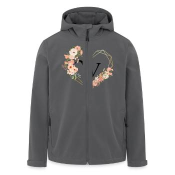 Floral Gold Herz Buchstabe w - Recycelte Männer Softshell-Jacke von Stanley/Stella - Schwarz - Vorne - AI Model Male 185 light (185cm)