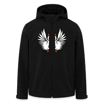 hibou oiseau aigle hibou hibou oiseau de nuit chouette effraie volant cool - Veste softshell homme en polyester recyclé Stanley/Stella - noir - Devant - AI Model Male 185 light (185cm)