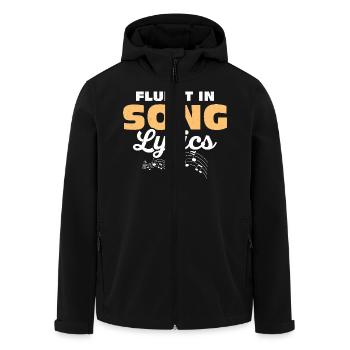 Fluent In Song Lyrics Singing Singer - Men’s Recycled Softshell Jacket by Stanley/Stella - black - Front - AI Model Male 185 light (185cm)
