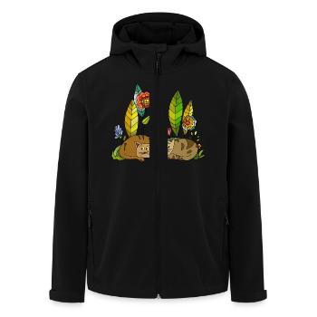 Cats - Men’s Recycled Softshell Jacket by Stanley/Stella - black - Front - AI Model Male 185 light (185cm)