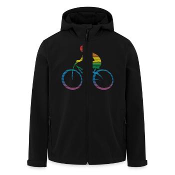 Radfahrer - Recycelte Männer Softshell-Jacke von Stanley/Stella - Schwarz - Vorne - AI Model Male 185 light (185cm)