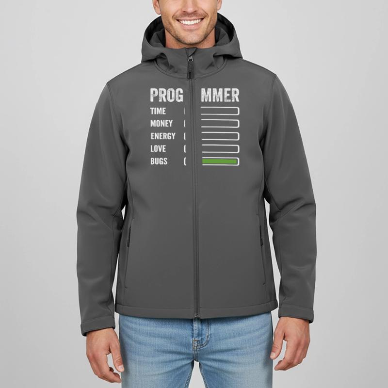 Developer Humor Programmer Coder Men’s Recycled Softshell Jacket Discoverer by Stanley/Stella