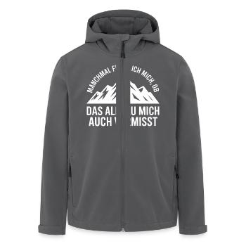 I wonder if the Allgäu misses me! - Men’s Recycled Softshell Jacket by Stanley/Stella - anthracite - Front - AI Model Male 185 light (185cm)