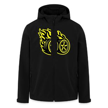 Autoreifen Flamme - Recycelte Männer Softshell-Jacke von Stanley/Stella - Schwarz - Vorne - AI Model Male 185 light (185cm)