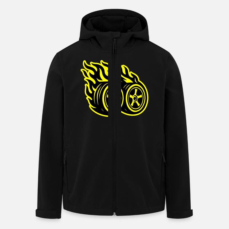 Car Tire Flame - Men’s Recycled Softshell Jacket by Stanley/Stella - black