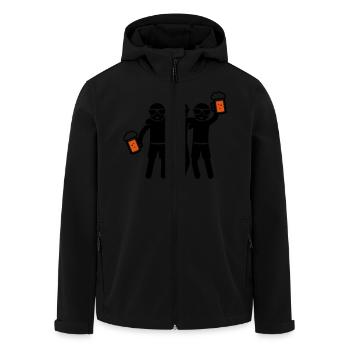 Party Team Bier Gruppe - Recycelte Männer Softshell-Jacke von Stanley/Stella - Schwarz - Vorne - AI Model Male 185 light (185cm)