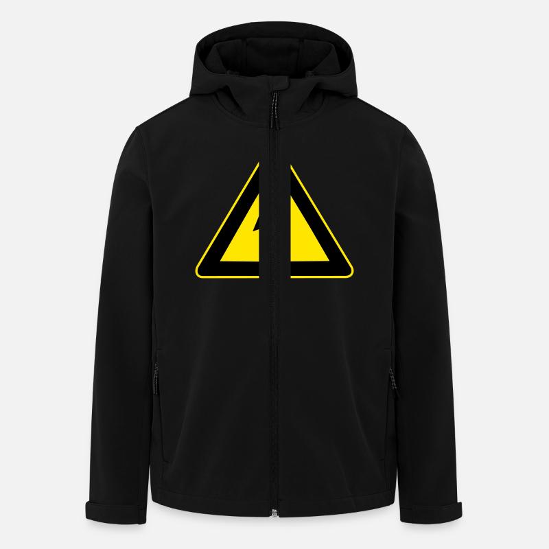Avertissement à haute tension - Veste softshell homme en polyester recyclé Stanley/Stella - noir