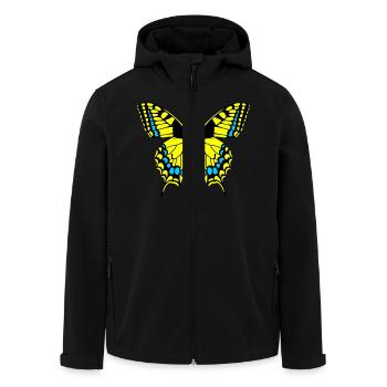 Butterfly / Swallowtail - just wing it - Men’s Recycled Softshell Jacket by Stanley/Stella - black - Front - AI Model Male 185 light (185cm)