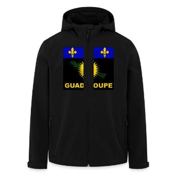 Guadeloupe Flagge - Recycelte Männer Softshell-Jacke von Stanley/Stella - Schwarz - Vorne - AI Model Male 185 light (185cm)