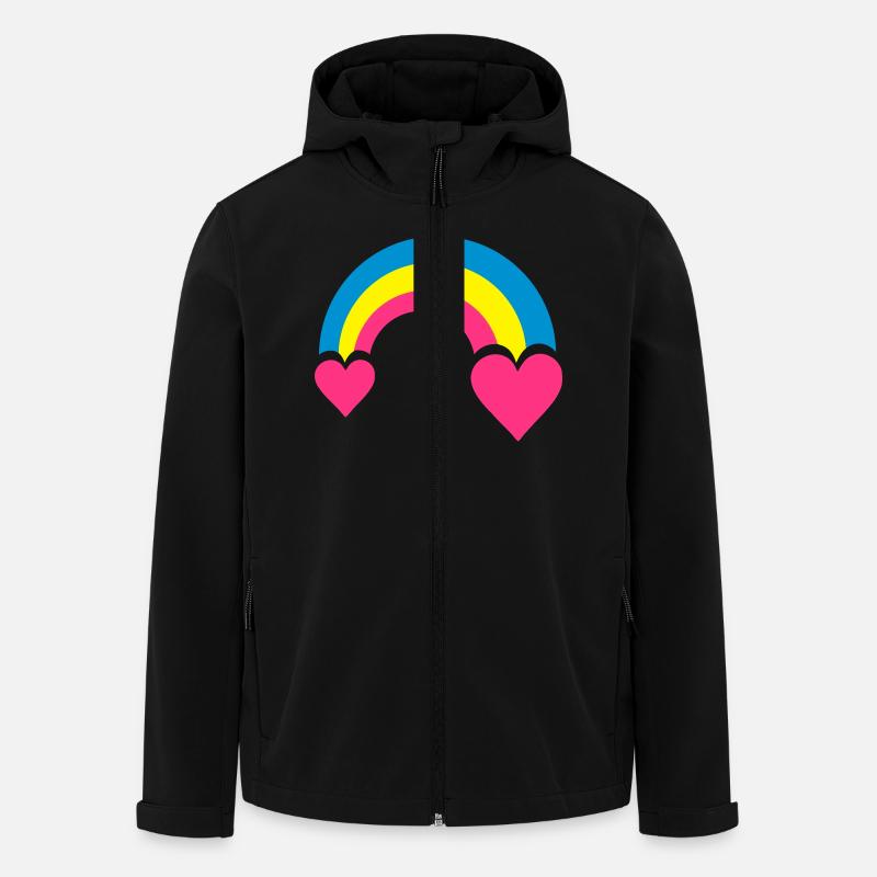 regenbogen & herzen - Recycelte Männer Softshell-Jacke von Stanley/Stella - Schwarz