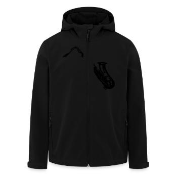Saxophon - Recycelte Männer Softshell-Jacke von Stanley/Stella - Schwarz - Vorne - AI Model Male 185 light (185cm)