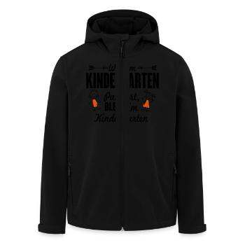 Was im Kindergarten passiert bleibt dort - Recycelte Männer Softshell-Jacke von Stanley/Stella - Schwarz - Vorne - AI Model Male 185 light (185cm)