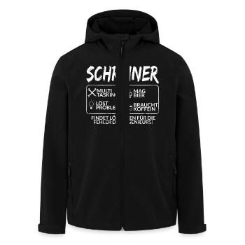 Der Schreiner - Recycelte Männer Softshell-Jacke von Stanley/Stella - Schwarz - Vorne - AI Model Male 185 light (185cm)