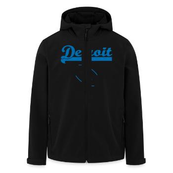 Detroit + Logo - Recycelte Männer Softshell-Jacke von Stanley/Stella - Schwarz - Vorne - AI Model Male 185 light (185cm)